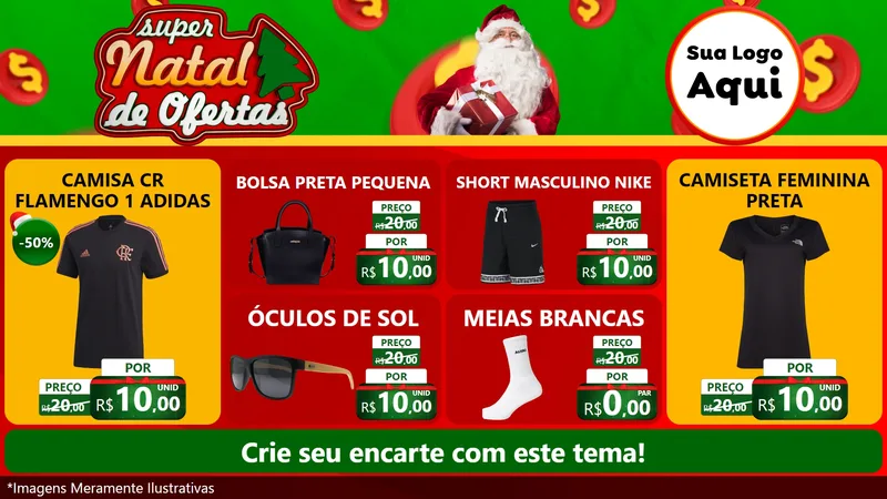 Modelo de TV para TV Horizontal com o tema Super Natal de Ofertas para Roupas e acessórios