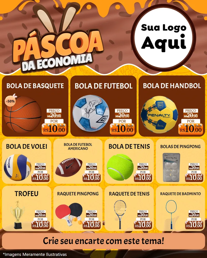 Modelo de Rede Social para Feed Instagram com o tema Páscoa da Economia para Artigos Esportivos