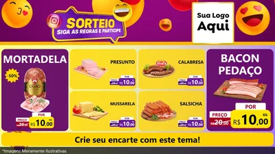 Modelo de TV para TV Horizontal com o tema Sorteio para Frios e Laticínios