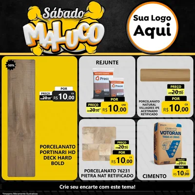 Modelo de Rede Social para Feed Facebook com o tema Sábado Maluco para Pisos e revestimentos