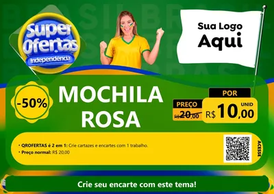 Modelo de Cartaz para Cartaz A4 Horizontal com o tema Super Ofertas de Independência para Papelaria