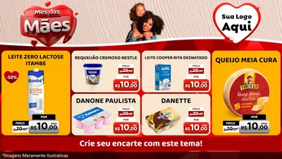 Modelo de TV para TV Horizontal com o tema Mês das Mães para Frios e Laticínios