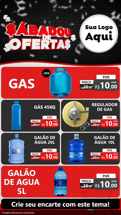 Modelo de TV para TV Vertical com o tema Sabadou de Ofertas para Água e gás