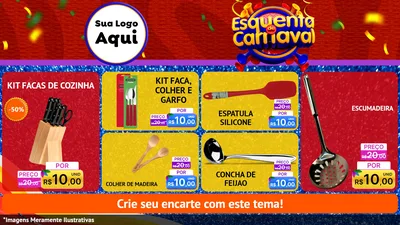 Modelo de TV para TV Horizontal com o tema Esquenta de Carnaval para Utilidades Domésticas