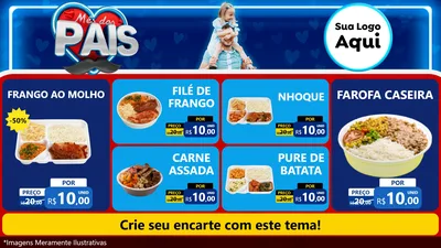 Modelo de TV para TV Horizontal com o tema Mês Dos Pais para Restaurante