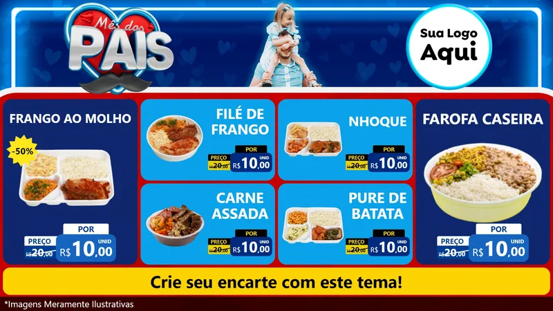 Modelo de TV para TV Horizontal com o tema Mês Dos Pais para Restaurante