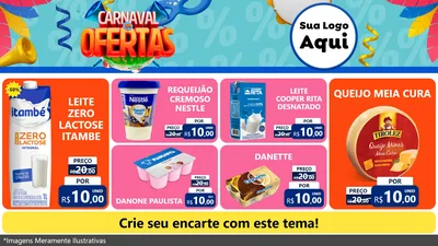 Modelo de TV para TV Horizontal com o tema Carnaval de Ofertas para Frios e Laticínios