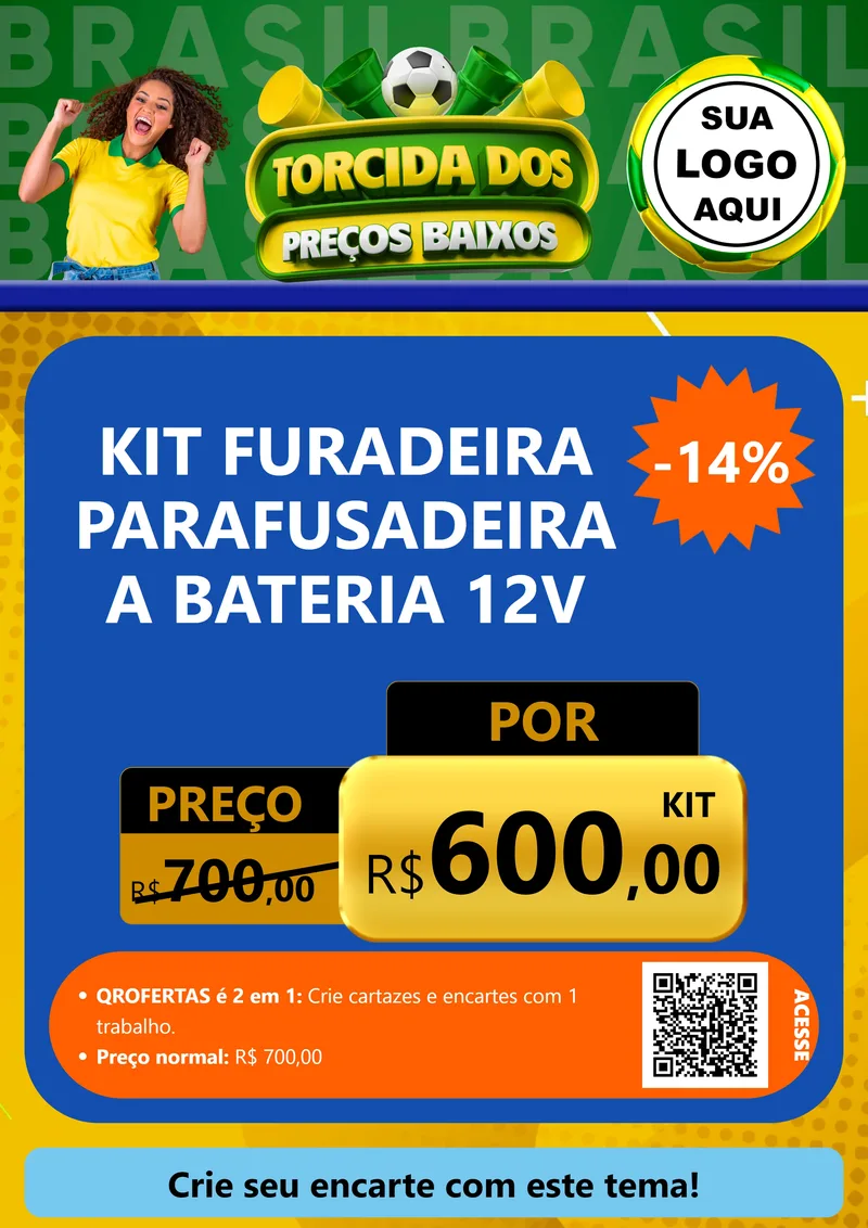 Modelo de Cartaz para Cartaz A4 Vertical com o tema Torcida dos Preços Baixos para Maquinas e Ferramentas