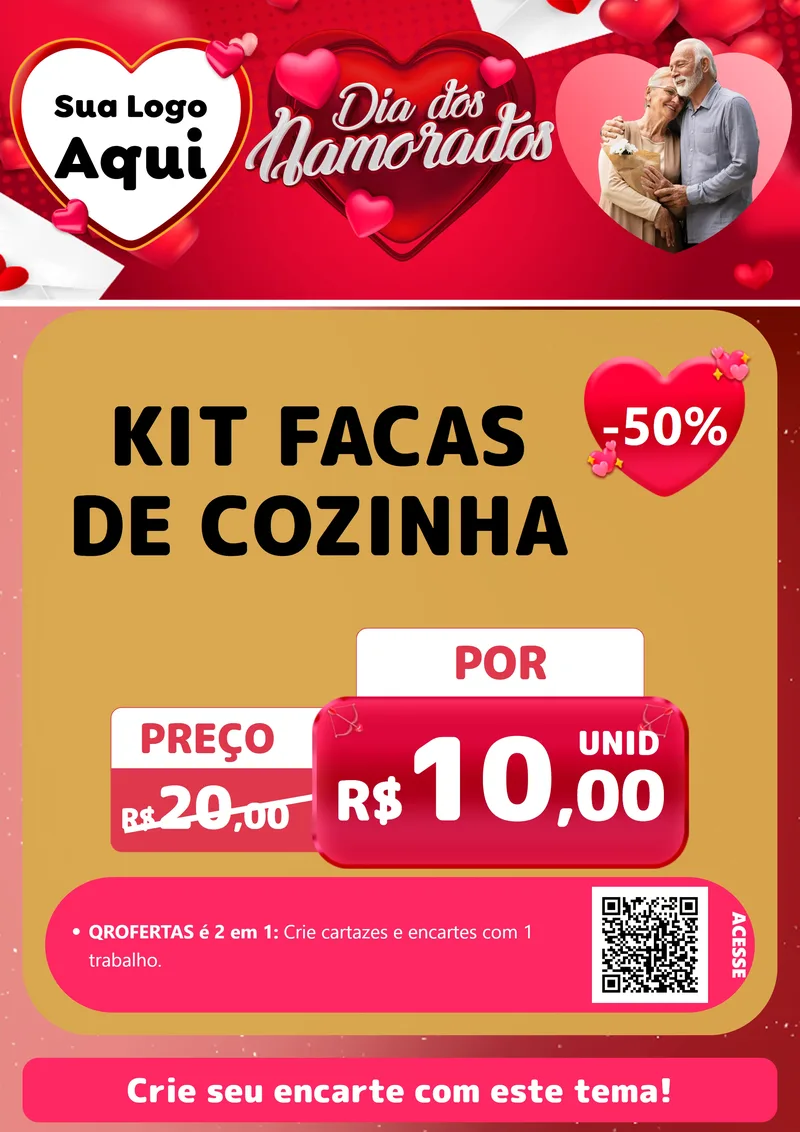 Modelo de Cartaz para Cartaz A4 Vertical com o tema Dia Dos Namorados para Utilidades Domésticas