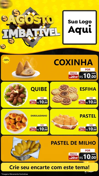 Modelo de TV para TV Vertical com o tema Agosto Imbatível para Salgadaria