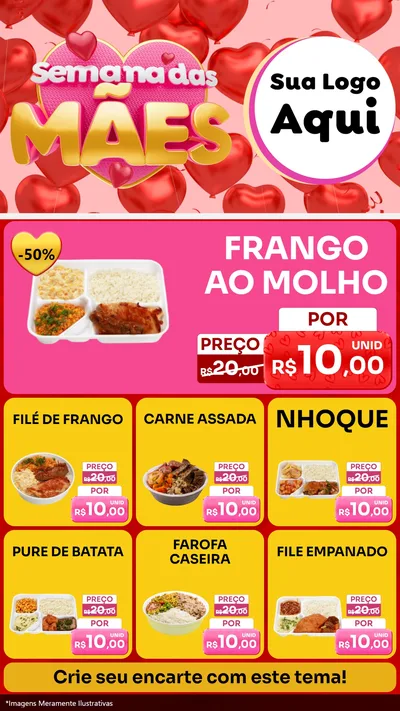 Modelo de Rede Social para Stories com o tema Semana Das Mães para Restaurante