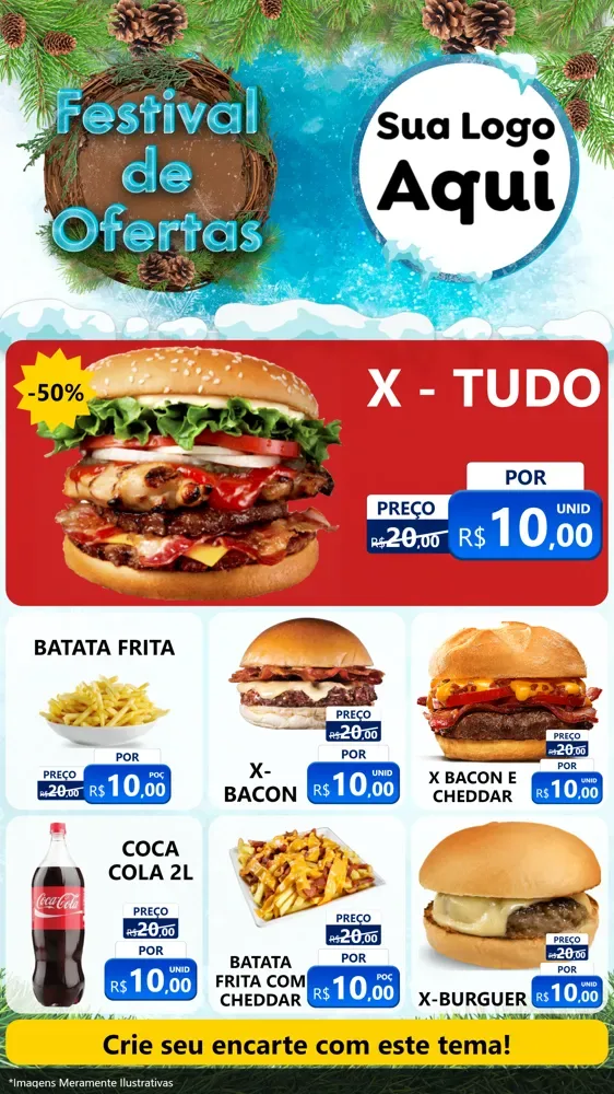 Modelo de Rede Social para Stories com o tema Festival de Ofertas - Inverno para Hamburgueria
