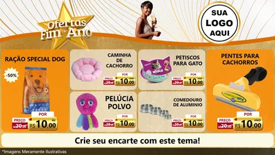 Modelo de TV para TV Horizontal com o tema Ofertas Fim de Ano para Pet Shop