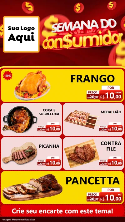 Modelo de TV para TV Vertical com o tema Semana do Consumidor para Assados