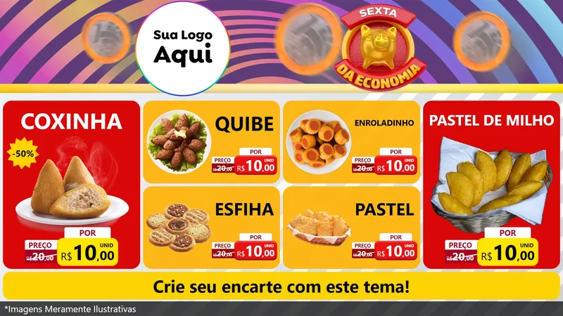 Modelo de TV para TV Horizontal com o tema Sexta da Economia para Salgadaria