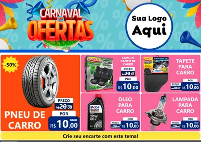 Modelo de Encarte para Encarte A4 Horizontal com o tema Carnaval de Ofertas para Auto peças