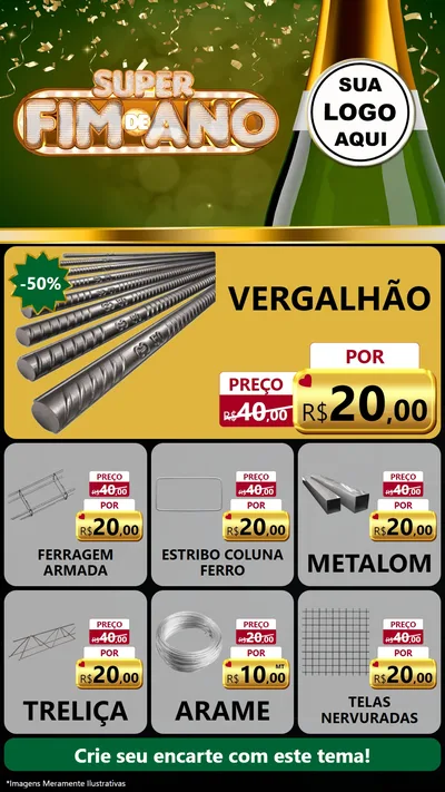 Modelo de Rede Social para Stories com o tema Super Fim de Ano para Ferragens