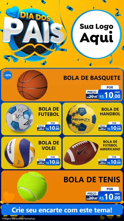 Modelo de TV para TV Vertical com o tema Dia dos Pais para Artigos Esportivos
