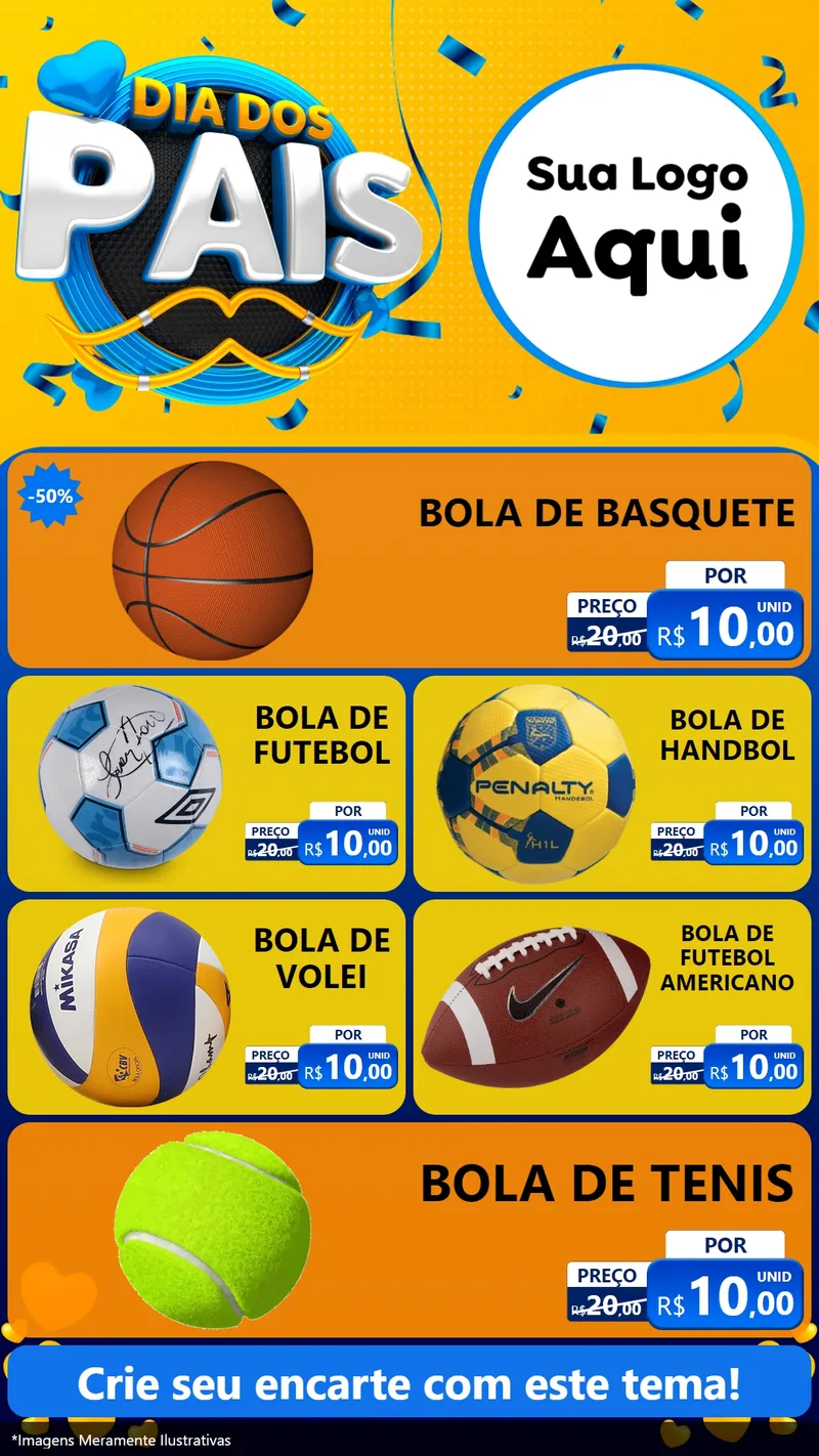 Modelo de TV para TV Vertical com o tema Dia dos Pais para Artigos Esportivos