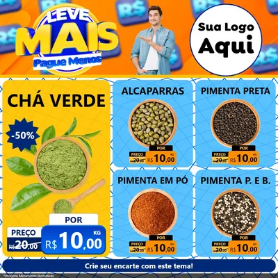 Modelo de Rede Social para Feed Facebook com o tema Leve Mais, Pague Menos para Produtos Naturais