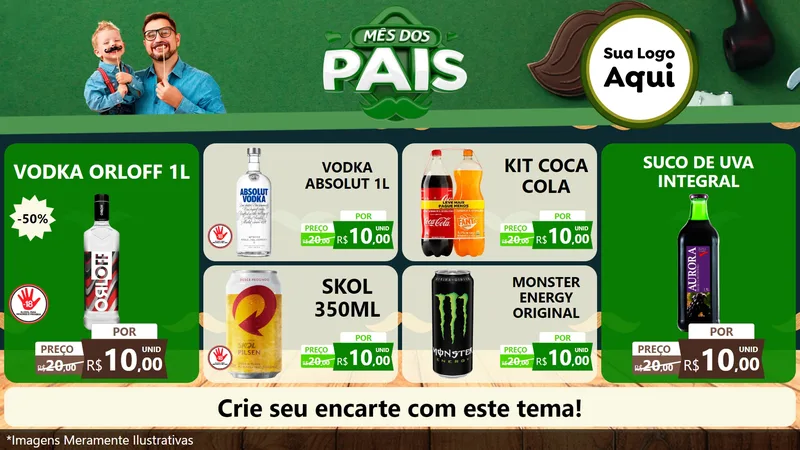 Modelo de TV para TV Horizontal com o tema Mês dos Pais para Distribuidora de bebidas