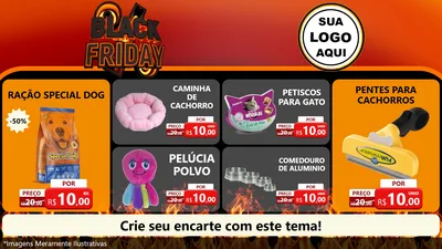 Modelo de TV para TV Horizontal com o tema Black Friday para Pet Shop
