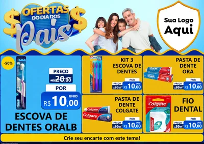 Modelo de Encarte para Encarte A4 Horizontal com o tema Ofertas do Dia dos Pais para Higiene Pessoal