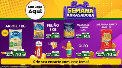 Modelo de TV para TV Horizontal com o tema Semana Arrasadora para Supermercado