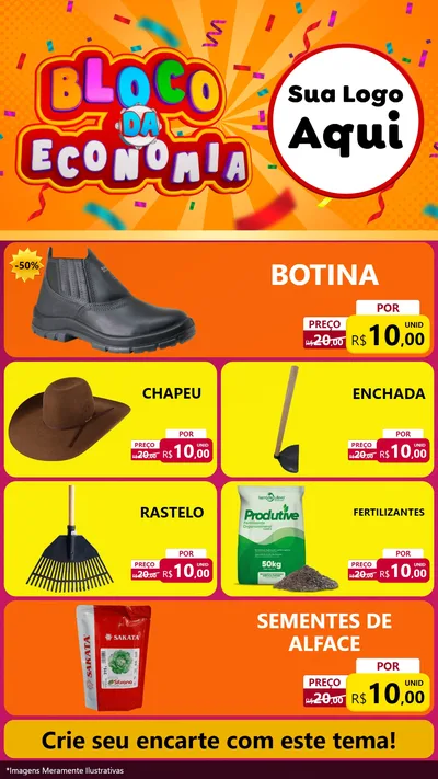 Modelo de TV para TV Vertical com o tema Bloco da Economia para Agropecuária