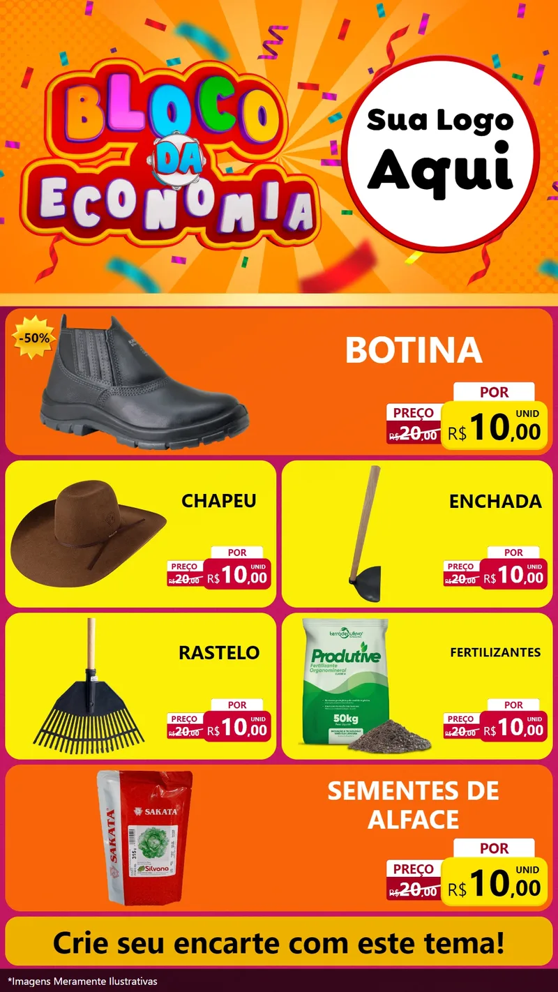 Modelo de TV para TV Vertical com o tema Bloco da Economia para Agropecuária
