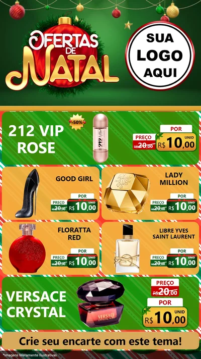 Modelo de TV para TV Vertical com o tema Ofertas de Natal para Perfumes