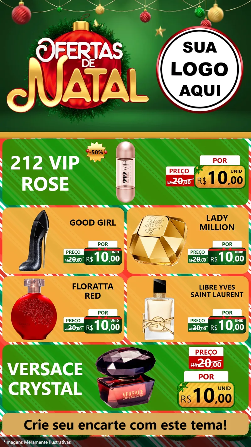 Modelo de TV para TV Vertical com o tema Ofertas de Natal para Perfumes