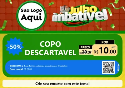 Modelo de Cartaz para Cartaz A4 Horizontal com o tema Julho Imbatível para Embalagens