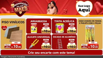 Modelo de TV para TV Horizontal com o tema Promoção Dia das Mães para Material para Construção