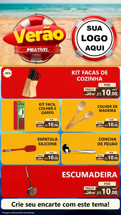 Modelo de TV para TV Vertical com o tema Verão Imbatível para Utilidades Domésticas