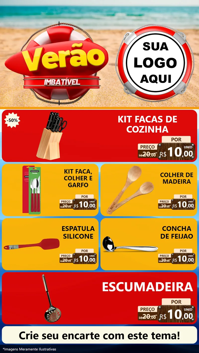 Modelo de TV para TV Vertical com o tema Verão Imbatível para Utilidades Domésticas