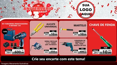 Modelo de TV para TV Horizontal com o tema Promoção de Aniversário - 3 Anos para Maquinas e Ferramentas