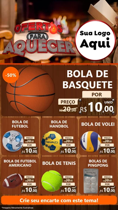 Modelo de Rede Social para Stories com o tema Ofertas Para Aquecer para Artigos Esportivos