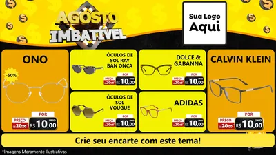 Modelo de TV para TV Horizontal com o tema Agosto Imbatível para Óticas