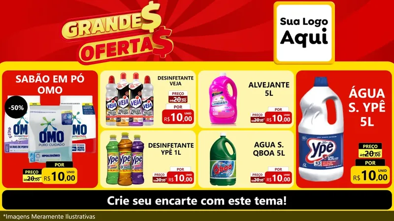 Modelo de TV para TV Horizontal com o tema Grandes Ofertas para Produtos de Limpeza