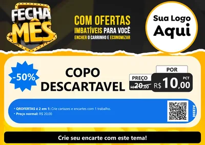 Modelo de Cartaz para Cartaz A4 Horizontal com o tema Fecha Mês para Embalagens