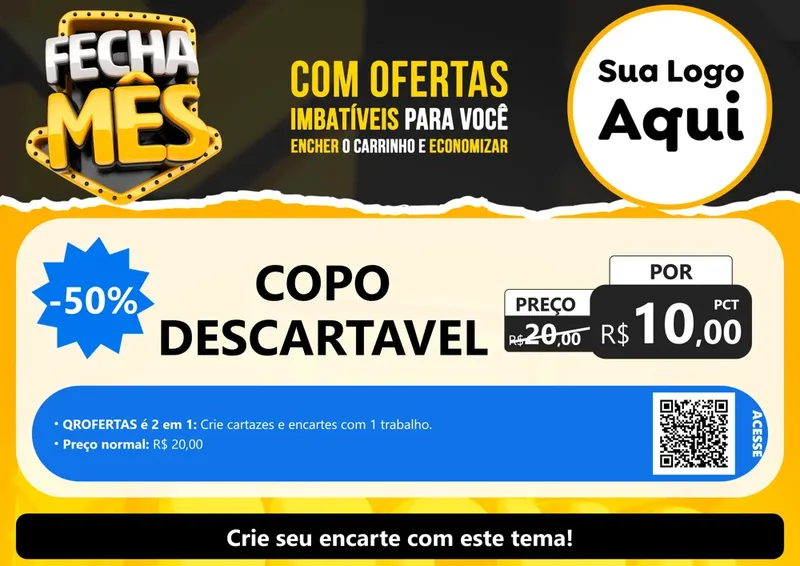 Modelo de Cartaz para Cartaz A4 Horizontal com o tema Fecha Mês para Embalagens