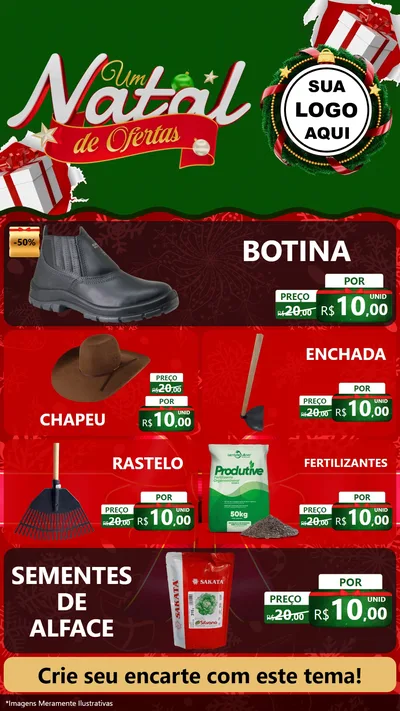 Modelo de TV para TV Vertical com o tema Um Natal de Ofertas para Agropecuária