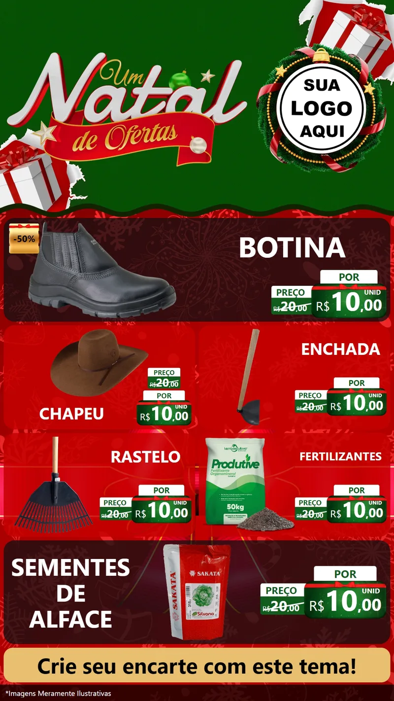 Modelo de TV para TV Vertical com o tema Um Natal de Ofertas para Agropecuária