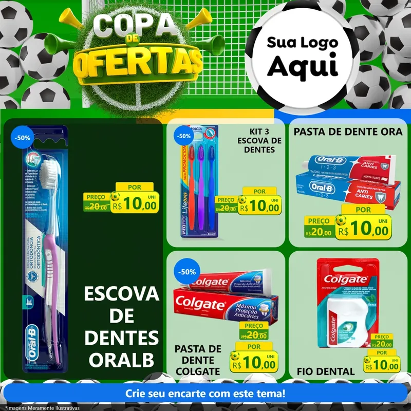 Modelo de Rede Social para Feed Facebook com o tema Copa De Ofertas para Higiene Pessoal