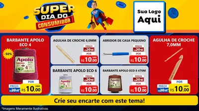Modelo de TV para TV Horizontal com o tema Super Dia do Consumidor para Armarinho e Aviamentos