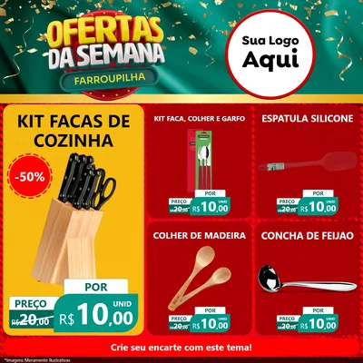 Modelo de Rede Social para Feed Facebook com o tema Ofertas da Semana Farroupilha para Utilidades Domésticas