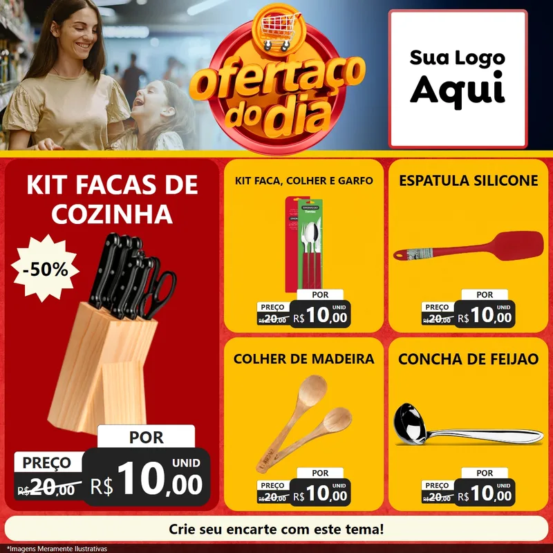 Modelo de Rede Social para Feed Facebook com o tema Ofertaço Do Dia para Utilidades Domésticas