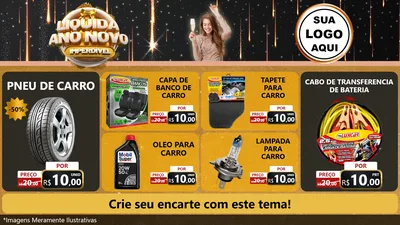Modelo de TV para TV Horizontal com o tema Liquida Ano Novo Imperdível para Auto peças