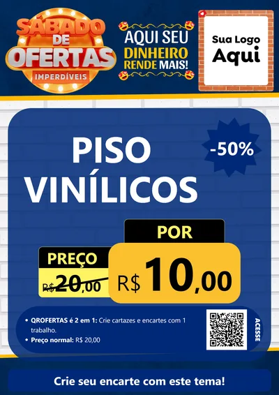 Modelo de Cartaz para Cartaz A4 Vertical com o tema Sábado de Ofertas Imperdíveis para Material para Construção